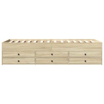Bettgestell mit Stauraum Sonoma-Eiche 80 x 200 cm Holzwerkstoff