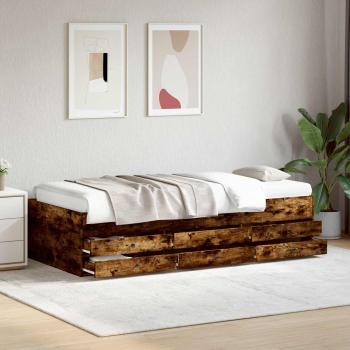 ARDEBO.de - Bettgestell mit Stauraum Geräucherte Eiche 80 x 200 cm