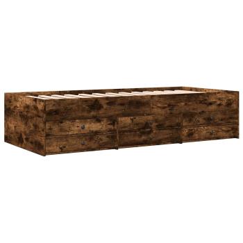 Bettgestell mit Stauraum Geräucherte Eiche 80 x 200 cm
