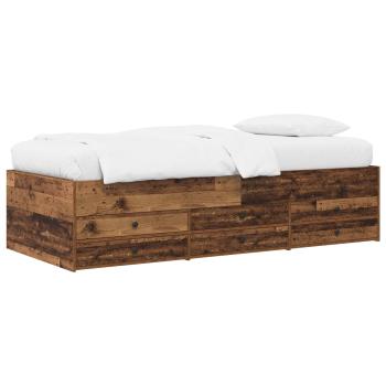 Bettgestell mit Stauraum Altholz 80 x 200 cm Holzwerkstoff