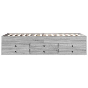 Bettgestell mit Stauraum Grau Sonoma 80 x 200 cm Holzwerkstoff