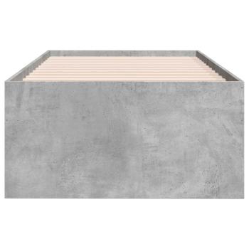 Bettgestell mit Stauraum Betongrau 80 x 200 cm Holzwerkstoff