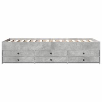 Bettgestell mit Stauraum Betongrau 80 x 200 cm Holzwerkstoff