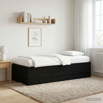 ARDEBO.de - Bettgestell mit Stauraum Schwarze Eiche 80 x 200 cm
