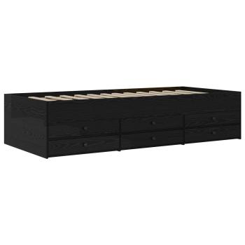 Bettgestell mit Stauraum Schwarze Eiche 80 x 200 cm