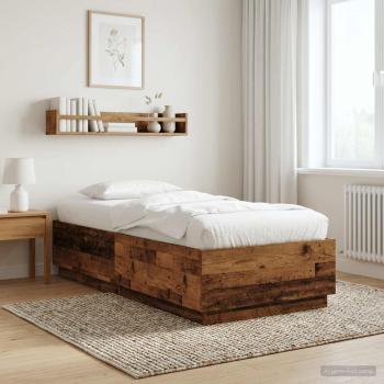 ARDEBO.de - Bettrahmen Altholz 80 x 200 cm Holzwerkstoff