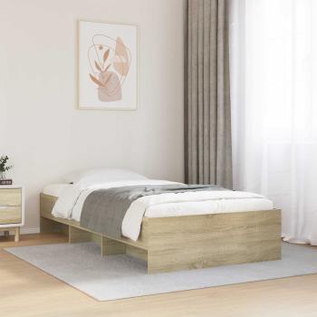 ARDEBO.de - Bettrahmen mit Regal Sonoma-Eiche 80 x 200 cm Holzwerkstoff