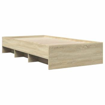 Bettrahmen mit Regal Sonoma-Eiche 80 x 200 cm Holzwerkstoff