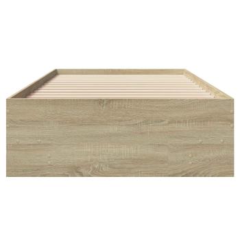 Bettrahmen mit Regal Sonoma-Eiche 80 x 200 cm Holzwerkstoff