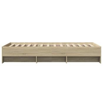 Bettrahmen mit Regal Sonoma-Eiche 80 x 200 cm Holzwerkstoff