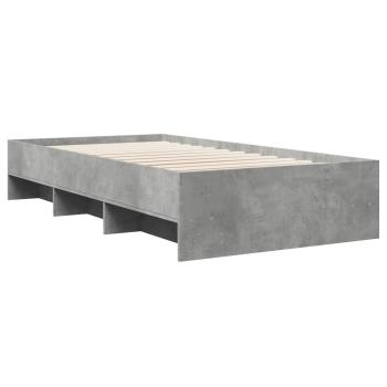 Bettrahmen mit Regal Grau Sonoma 80 x 200 cm Holzwerkstoff