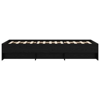 Bettrahmen mit Regal Schwarze Eiche 80 x 200 cm Holzwerkstoff