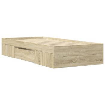 Bettgestell mit Stauraum Sonoma-Eiche 80 x 200 cm Holzwerkstoff