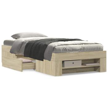 Bettgestell mit Stauraum Sonoma-Eiche 80 x 200 cm Holzwerkstoff