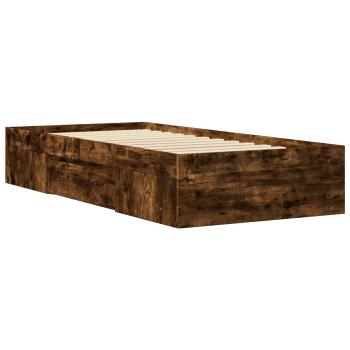 Bettgestell mit Stauraum Geräucherte Eiche 80 x 200 cm