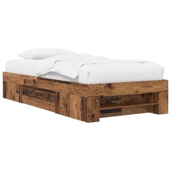 Bettgestell mit Stauraum Altholz 80 x 200 cm Holzwerkstoff