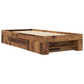 Bettgestell mit Stauraum Altholz 80 x 200 cm Holzwerkstoff