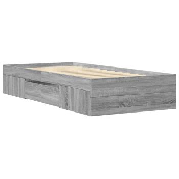 Bettgestell mit Stauraum Grau Sonoma 80 x 200 cm Holzwerkstoff