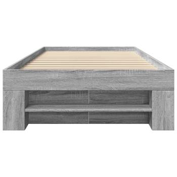 Bettgestell mit Stauraum Grau Sonoma 80 x 200 cm Holzwerkstoff