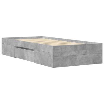 Bettgestell mit Stauraum Betongrau 80 x 200 cm Holzwerkstoff