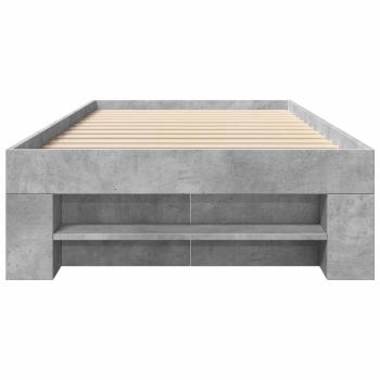 Bettgestell mit Stauraum Betongrau 80 x 200 cm Holzwerkstoff