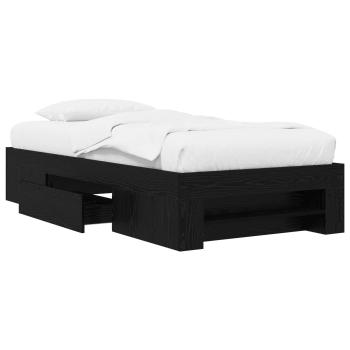 Bettgestell mit Stauraum mit Regal Schwarze Eiche 80 x 200 cm