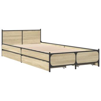 Bettgestell mit Kopfteil Sonoma-Eiche 80 x 200 cm Holzwerkstoff