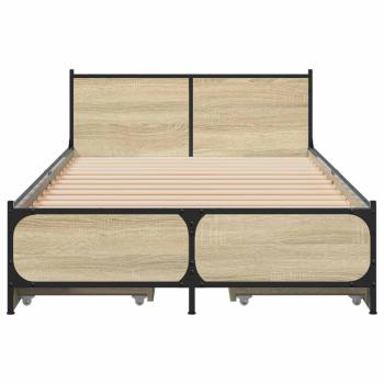 Bettgestell mit Kopfteil Sonoma-Eiche 80 x 200 cm Holzwerkstoff