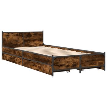 Bettgestell mit Kopfteil Mit Rad Geräucherte Eiche 80 x 200 cm