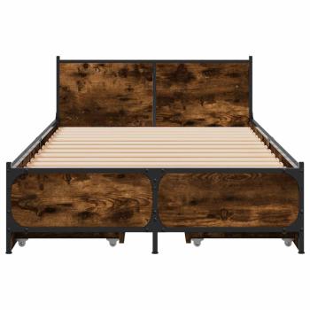 Bettgestell mit Kopfteil Mit Rad Geräucherte Eiche 80 x 200 cm