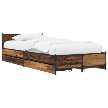 Bettgestell mit Kopfteil Altholz 80 x 200 cm Holzwerkstoff