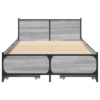 Bettgestell mit Kopfteil Grau Sonoma 80 x 200 cm Holzwerkstoff