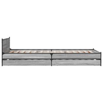 Bettgestell mit Kopfteil Grau Sonoma 80 x 200 cm Holzwerkstoff
