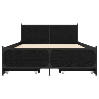 Bettgestell mit Kopfteil Mit Rad Schwarze Eiche 80 x 200 cm