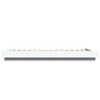 Bodenbettgestell Weiß 80 x 210 cm Holzwerkstoff