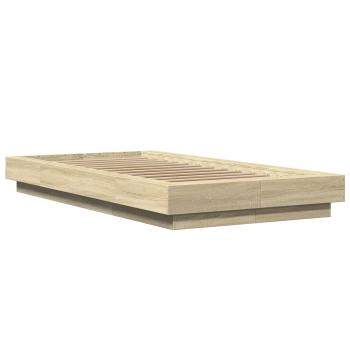 Bodenbettgestell Sonoma-Eiche 80 x 210 cm Holzwerkstoff
