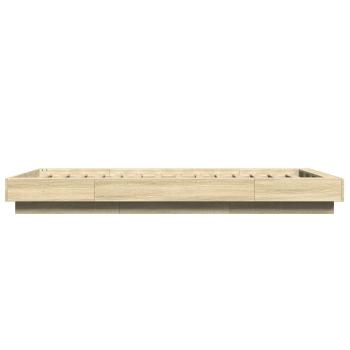 Bodenbettgestell Sonoma-Eiche 80 x 210 cm Holzwerkstoff