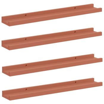 Wandregal 4 stk. Rot 60 x 9 x 3 cm Holzwerkstoff