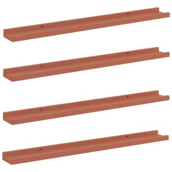 Wandregal Wandhalterung 4 pcs Rot 80 x 9 x 3 cm Holzwerkstoff