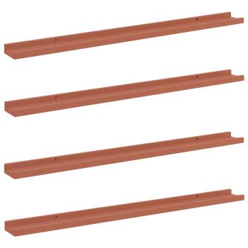 Wandregal 4 stk. Rot 100 x 9 x 3 cm Holzwerkstoff