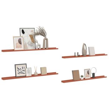 Wandregal Wandhalterung 4 Stk. Rot 115 x 9 x 3 cm Holzwerkstoff