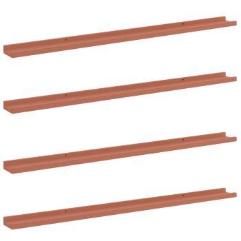 Wandregal Wandhalterung 4 Stk. Rot 115 x 9 x 3 cm Holzwerkstoff