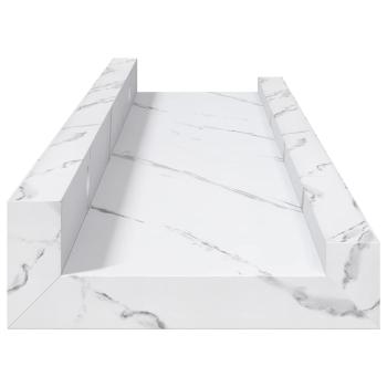 Wandregal Wandhalterung 2 Stk. Weiß Marmor 40 x 9 x 3 cm