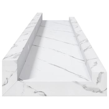 Wandregal Wandhalterung 2 Stk. Weiß Marmor 60 x 9 x 3 cm