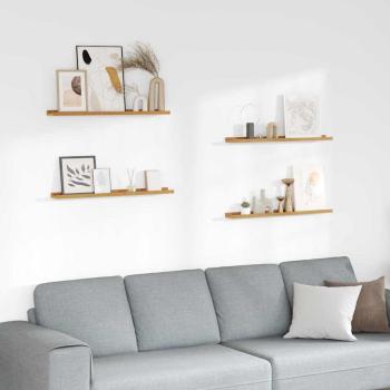 ARDEBO.de - Wandregal 4 stk. Beige 80 x 9 x 3 cm Holzwerkstoff
