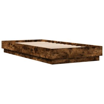 Bettgestell mit LED Geräucherte Eiche 80 x 200 cm Holzwerkstoff