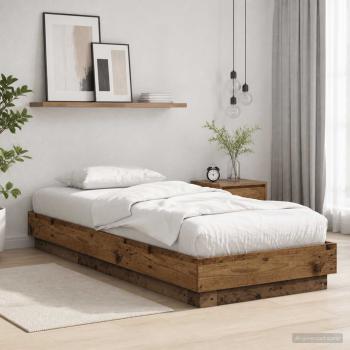 ARDEBO.de - Bettgestell mit LED Altholz 80 x 200 cm Holzwerkstoff
