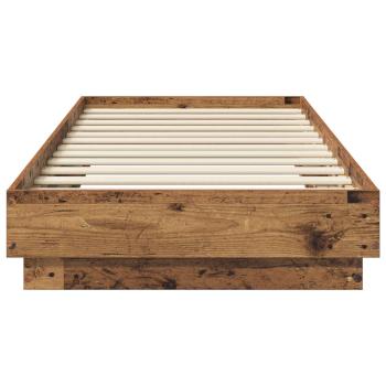 Bettgestell mit LED Altholz 80 x 200 cm Holzwerkstoff