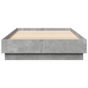 Bettgestell mit LED Betongrau 80 x 200 cm Holzwerkstoff
