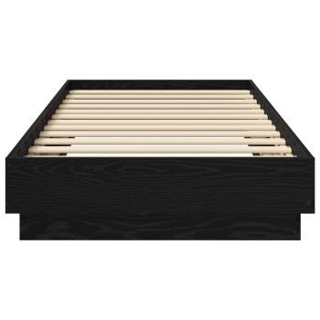 Bettgestell mit LED Schwarze Eiche 80 x 200 cm Holzwerkstoff